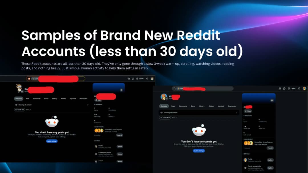 Hand-grown Reddit accounts
